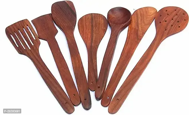 Royal Antique Cooking Spoon Set, Handmade Wooden Non-Stick Serving And Cooking Spoon Kitchen Utensil Pack of 7-thumb0