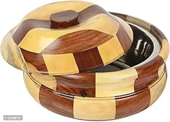 Stylish Wooden Casserole For Chapati Hotpot Hot Case Wood Striped Casserole