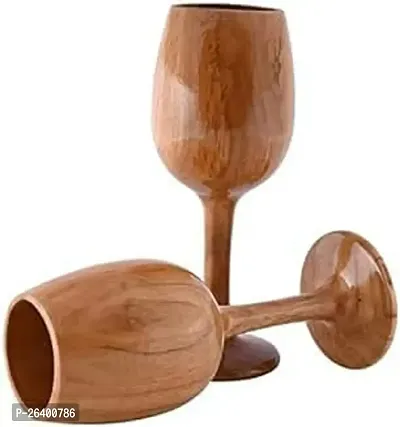 Stylish Wooden Wine Glass Set Of 2-thumb0