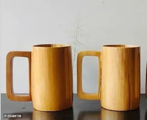 Stylish Wooden Beer Mug - Set Of 2 With 350 Ml