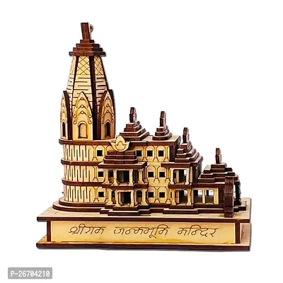 Shri Ram Mandir Ayodhya 3D Model Wooden Hand Carved Temple 6 inches, Buy Ayodhya Temple Design, Buy Online Ram Mandir-thumb0