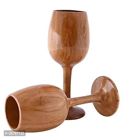 Royal Antique Wooden Wine Glass | Wine Glass for Dining Table | Stylish Glass for Drinks | Glasses for Party, Home Decor | Wooden Wine Glass for Kitchen