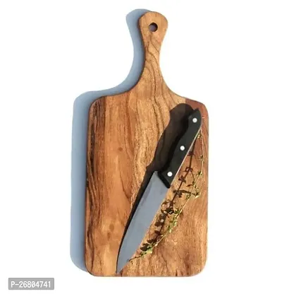 Royal Antique Acacia Wood Chopping Board with Knife with Handle for Kitchen Wooden Cutting Board for Home (Brown)-thumb0