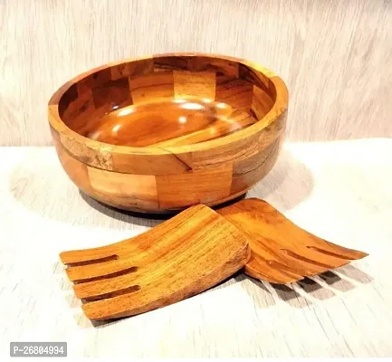 Royal Antique Wooden Multipurpose Bowl, Modren Kitchenware Serving Bowl, Bowl Set 2 Spatula Big Size, Kitchen Accessories Items, Serving Bowl