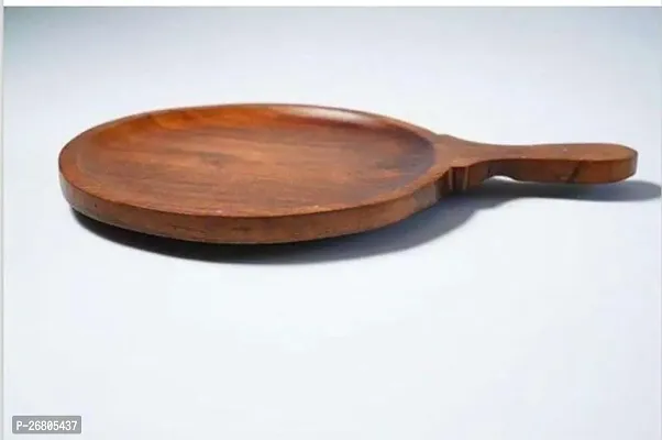 Royal Antique Wooden Pizza Pan, Serving Tray of Kitchen Platter Sheesham 9 Inch, Overall 13 Inch, Brown