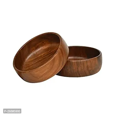 Royal Antique - Bowl Set | Wooden Round Shape Multipurpose Serving Bowl for Breakfast Snacks Soup Serveware | Handcrafted Solid Decorative Bowls for Home Kitchen | Set of 2