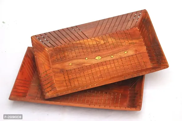 Royal Antique Handicraft Wooden Cutter Designed Serving Tray| Multipurpose Tray| Decoration Tray-thumb0