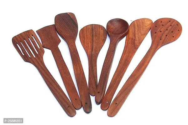 Royal Antique Cooking Spoon Set, Handmade Wooden Non-Stick Serving and Cooking Spoon Kitchen Utensil-thumb0