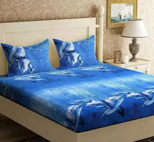 LiveWell Microfiber Double Floral Bedsheet with Pillow Cover