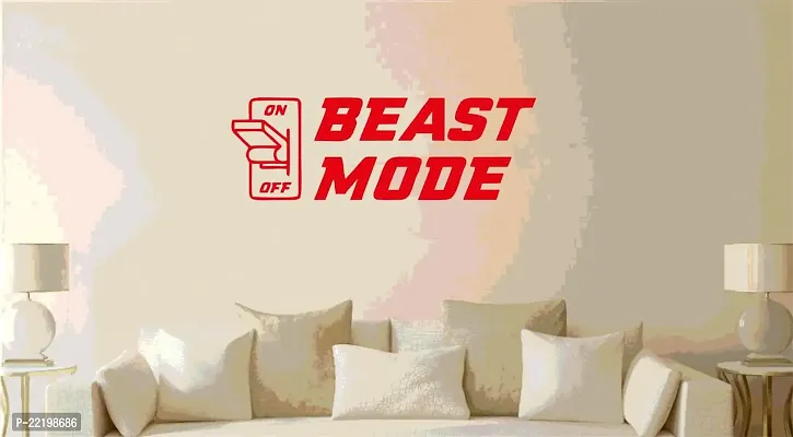 BeastMode WallSticker for Gym,Door,Glass,Wall ColorRed