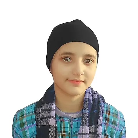 Unisex Solid Head Band Hijab Caps Underscarf - Tube Style Under Scarf Band (Black, Pack of 1)