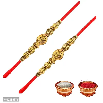 Poorak Rakhi for Brother including roli kumkum and chawal 9288 PACK OF 2