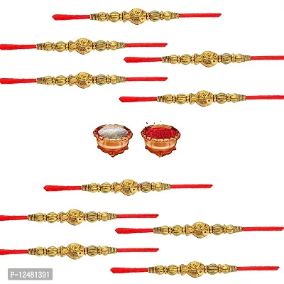 Poorak Rakhi for Brother including roli kumkum and chawal 9288 PACK OF 10-thumb0