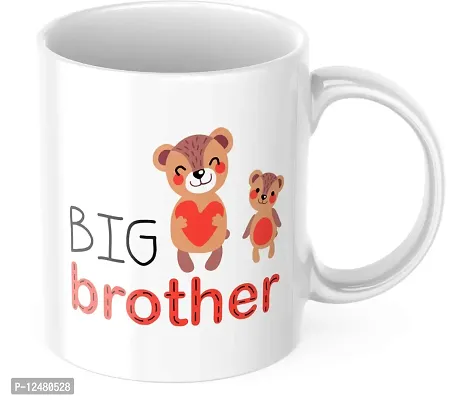 Poorak Mugs Big Brother White 11 Oz Coffee Tea Mug Gift for Brother, Bhai Birthday 330 ml-thumb0