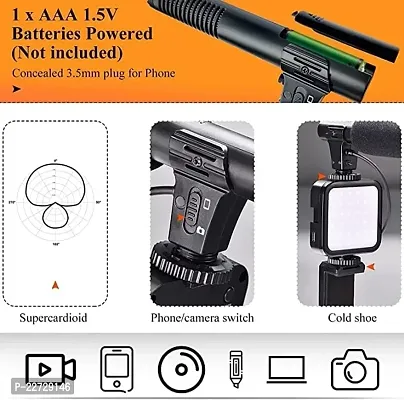 EL SMO Camera Video Recording Vlogging Kit for Video Making Mic Mini Tripod Stand LED Light Phone Holder Clip for Making Videos Podcasting-thumb3