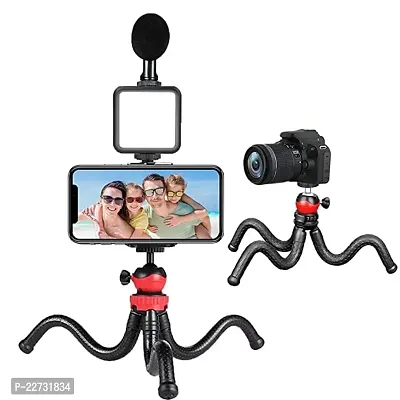 AY-49H Video Shooting Set with Shotgun Mic with Cover LED Light Gorilla Tripod Octopus with Phone Holder for YouTube Video Vlog Reels Using Smart Phones DSLR Octopus Cameras GoPro-thumb0