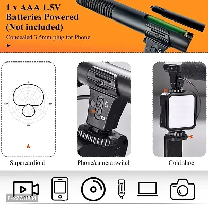 AY-49H Video Shooting Set with Shotgun Mic with Cover LED Light Gorilla Tripod Octopus with Phone Holder for YouTube Video Vlog Reels Using Smart Phones DSLR Octopus Cameras GoPro-thumb5