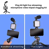 Mobile Video Recording kit with Mini Tripod with Shotgun Podcast Microphone Phone Holder LED Light for YouTube Video Tiktok Vlog Photography Reel Maker kit with Light and Tripod-thumb3