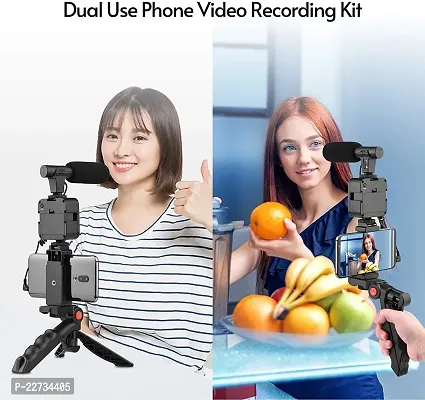 Mobile Video Recording kit with Mini Tripod with Shotgun Podcast Microphone Phone Holder LED Light for YouTube Video Tiktok Vlog Photography Reel Maker kit with Light and Tripod-thumb5