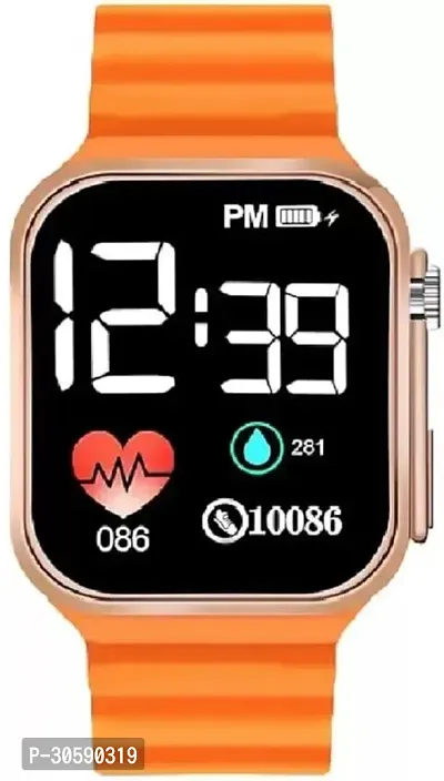 Digital Orange Waterproof LED Display Kids Watch-thumb3