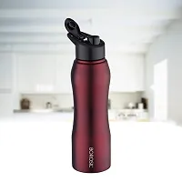 KRISHNA STEELS - Stainless Steel Water Bottle, 750ml, Maroon,Set of 1-thumb1