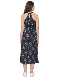 CoFo Women's Black Cotton Rayon Casual Wear Maxi Dress-thumb4