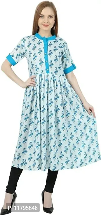 Stylish Pure Cotton Printed Kurta For Women-thumb0