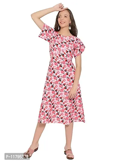 Stylish Crepe Printed Dress For Women