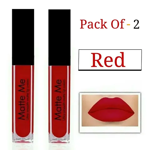 Wiffy Matte Me Non transfer Liquid Lipstick (Russian Red, 6ml) PACK OF 2