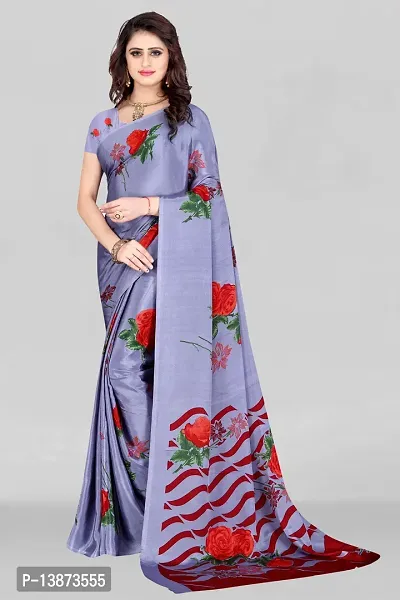 Stylish Crepe Multicoloured Printed Saree with Blouse piece For Women Pack Of 1