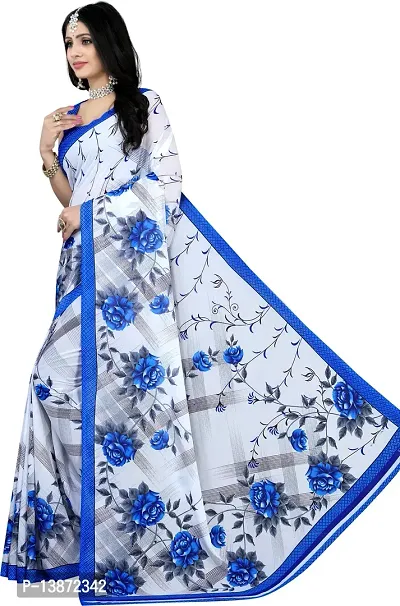 Stylish Georgette Multicoloured Printed Saree with Blouse piece For Women Pack Of 1-thumb4