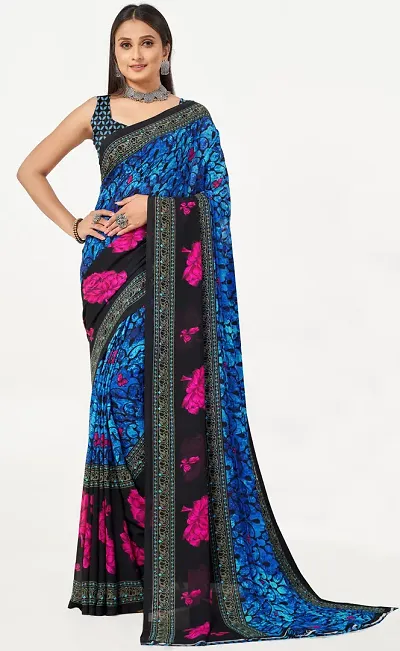 Best Selling Georgette Saree with Blouse piece 