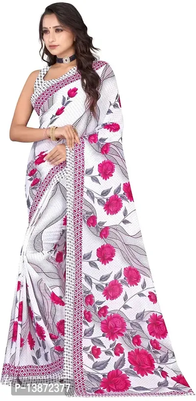 Stylish Georgette Multicoloured Printed Saree with Blouse piece For Women Pack Of 1