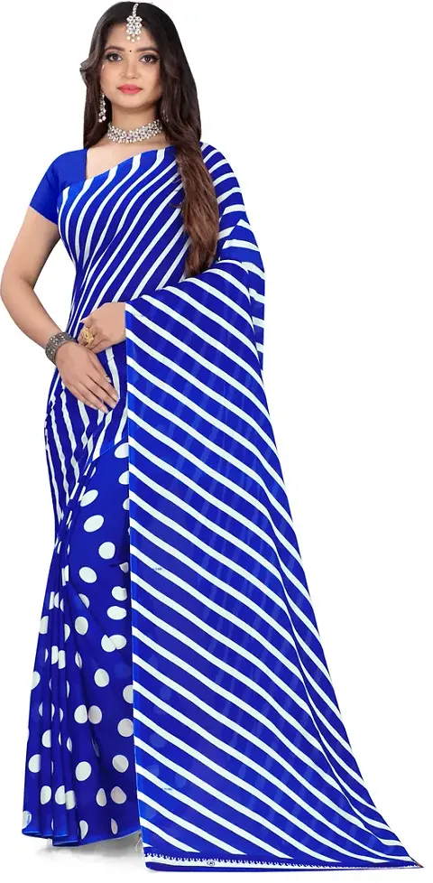 Attractive Digital Printed Georgette Saree With Blouse Piece