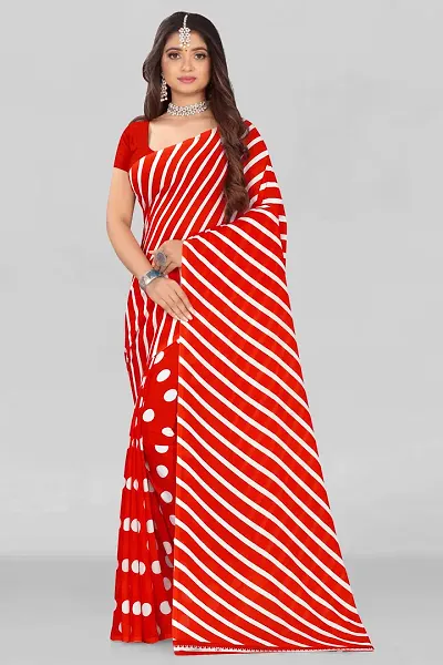 On Trend Georgette Printed Sarees With Blouse Piece