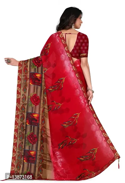 Stylish Georgette Multicoloured Embroidered Saree with Blouse piece For Women Pack Of 1-thumb2