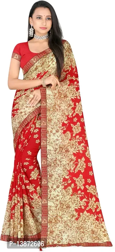 Stylish Georgette Multicoloured Embroidered Saree with Blouse piece For Women Pack Of 1