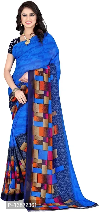 Stylish Georgette Multicoloured Printed Saree with Blouse piece For Women Pack Of 1