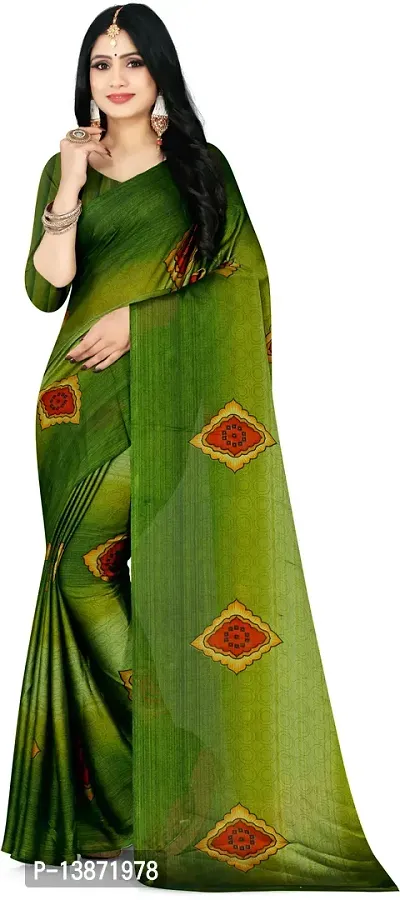 Stylish Chiffon Multicoloured Printed Saree with Blouse piece For Women Pack Of 1-thumb0