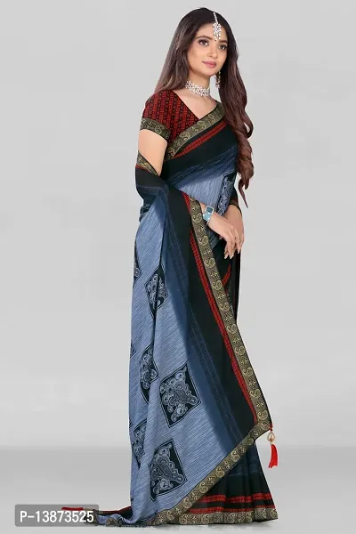 Stylish Georgette Multicoloured Embroidered Saree with Blouse piece For Women Pack Of 1-thumb5