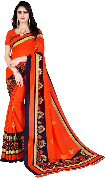 Elegant Georgette Saree with Blouse piece 