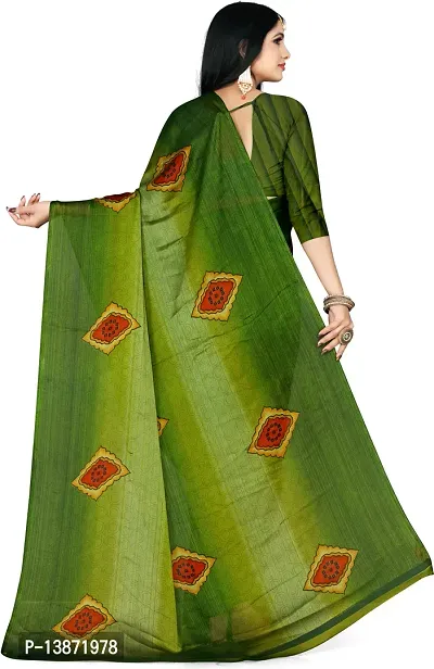 Stylish Chiffon Multicoloured Printed Saree with Blouse piece For Women Pack Of 1-thumb3