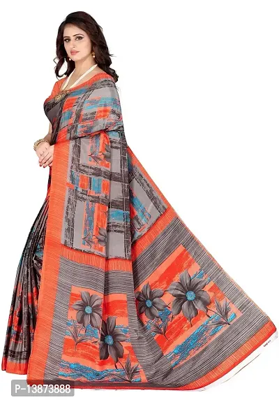 Stylish Crepe Multicoloured Printed Saree with Blouse piece For Women Pack Of 1-thumb3