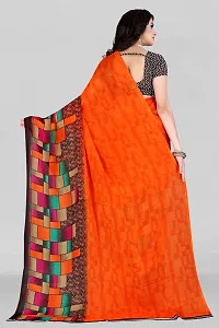 Stylish Georgette Multicoloured Printed Saree with Blouse piece For Women Pack Of 1-thumb1