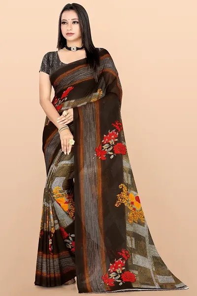 New In Georgette Saree with Blouse piece 