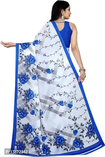 Stylish Georgette Multicoloured Printed Saree with Blouse piece For Women Pack Of 1-thumb2