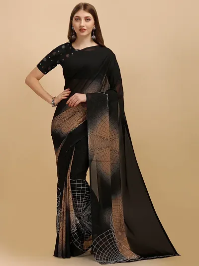 New In Georgette Saree with Blouse piece 