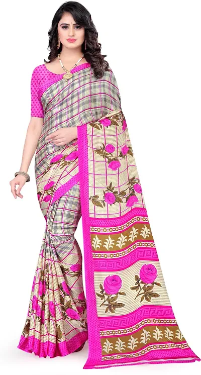 Elegant Crepe Saree with Blouse piece 