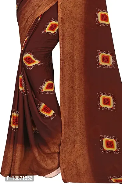 Stylish Georgette Multicoloured Printed Saree with Blouse piece For Women Pack Of 1-thumb5