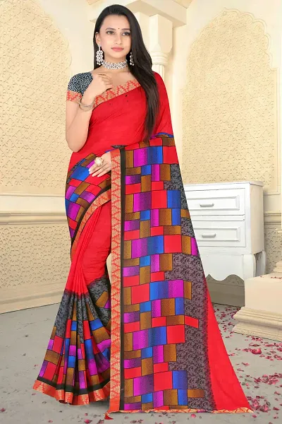 Glamorous Georgette Saree with Blouse piece